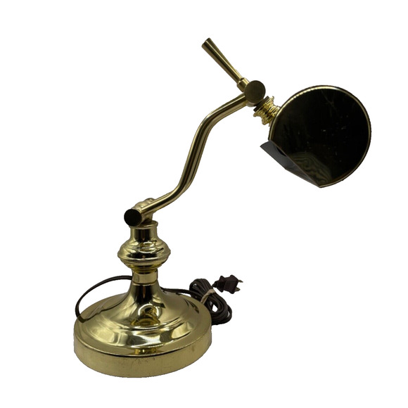 Vintage Underwriters Laboratories Portable Gold Adjustable Baker's Piano Lamp - Picture 1 of 11
